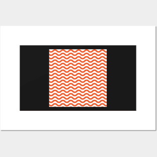 Orange Wavy Lines Fall Halloween Repeat Pattern Posters and Art